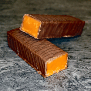 Zesty Orange Fudge enrobed in milk chocolate